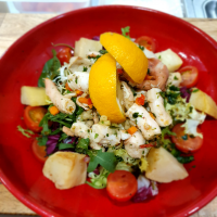 Salade de poulpes marinés à la provençale et ses gnocchis
